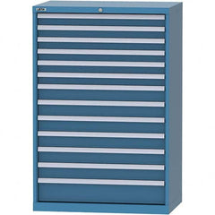 LISTA - 13 Drawer, 84 Compartment Bright Blue Steel Modular Storage Cabinet - USA Tool & Supply