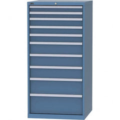 LISTA - 10 Drawer, 124 Compartment Bright Blue Steel Modular Storage Cabinet - USA Tool & Supply