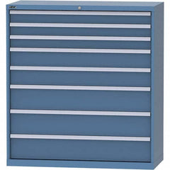 LISTA - 8 Drawer, 99 Compartment Bright Blue Steel Modular Storage Cabinet - USA Tool & Supply