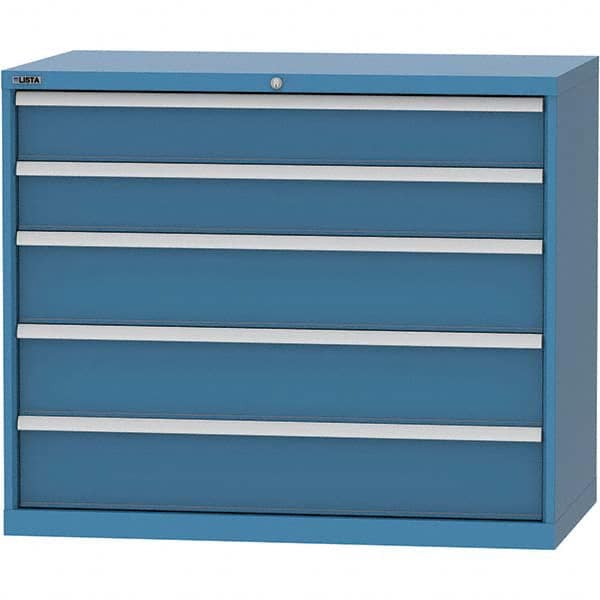 LISTA - 5 Drawer, 99 Compartment Red Steel Modular Storage Cabinet - USA Tool & Supply