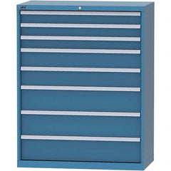 LISTA - 8 Drawer, 84 Compartment Bright Blue Steel Modular Storage Cabinet - USA Tool & Supply