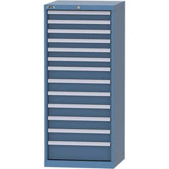 LISTA - 13 Drawer, 84 Compartment Bright Blue Steel Modular Storage Cabinet - USA Tool & Supply