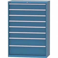 LISTA - 8 Drawer, 84 Compartment Bright Blue Steel Modular Storage Cabinet - USA Tool & Supply