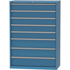 LISTA - 8 Drawer, 84 Compartment Bright Blue Steel Modular Storage Cabinet - USA Tool & Supply