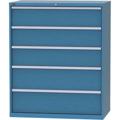 LISTA - 5 Drawer, 159 Compartment Bright Blue Steel Modular Storage Cabinet - USA Tool & Supply