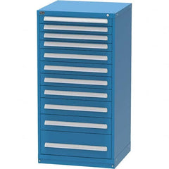 Vidmar - 11 Drawer, 60 Compartment Bright Blue Steel Modular Storage Cabinet - USA Tool & Supply