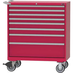 LISTA - 8 Drawer, 84 Compartment Red Steel Modular Storage Cabinet - USA Tool & Supply