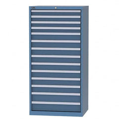 LISTA - 12 Drawer, 93 Compartment Bright Blue Steel Modular Storage Cabinet - USA Tool & Supply
