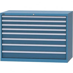 LISTA - 8 Drawer, 99 Compartment Bright Blue Steel Modular Storage Cabinet - USA Tool & Supply