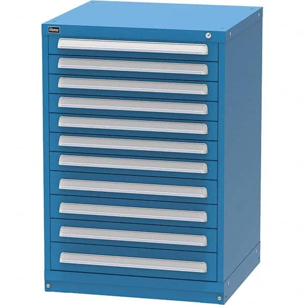 Vidmar - 11 Drawer, 344 Compartment Bright Blue Steel Modular Storage Cabinet - USA Tool & Supply