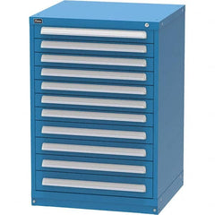 Vidmar - 11 Drawer, 344 Compartment Bright Blue Steel Modular Storage Cabinet - USA Tool & Supply