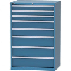 LISTA - 8 Drawer, 84 Compartment Bright Blue Steel Modular Storage Cabinet - USA Tool & Supply