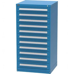 Vidmar - 11 Drawer, 344 Compartment Bright Blue Steel Modular Storage Cabinet - USA Tool & Supply