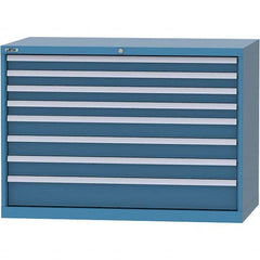 LISTA - 8 Drawer, 99 Compartment Bright Blue Steel Modular Storage Cabinet - USA Tool & Supply