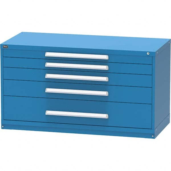 Vidmar - 5 Drawer, 45 Compartment Bright Blue Steel Modular Storage Cabinet - USA Tool & Supply