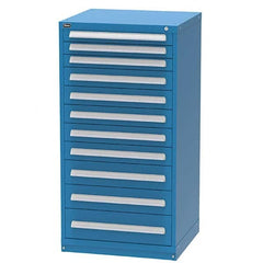 Vidmar - 11 Drawer, 344 Compartment Bright Blue Steel Modular Storage Cabinet - USA Tool & Supply