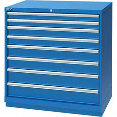 LISTA - 8 Drawer, 117 Compartment Bright Blue Steel Modular Storage Cabinet - USA Tool & Supply