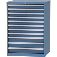 LISTA - 11 Drawer, 45 Compartment Bright Blue Steel Modular Storage Cabinet - USA Tool & Supply
