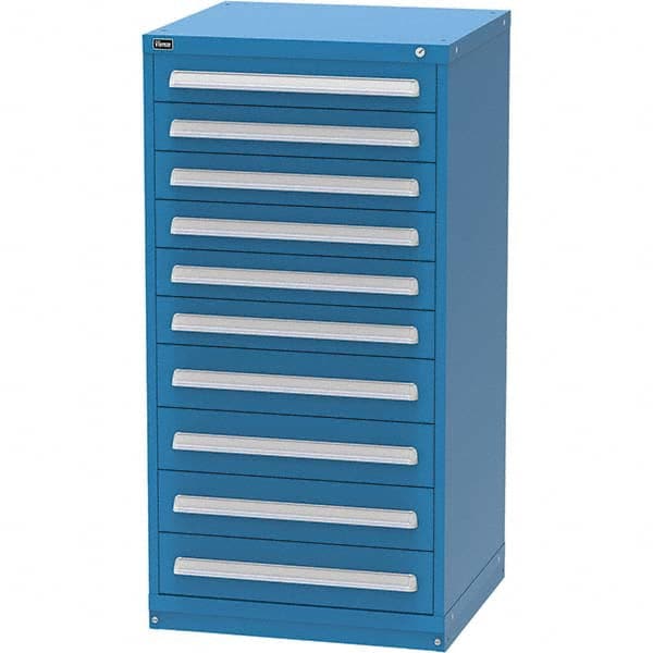 Vidmar - 10 Drawer Bright Blue Steel Modular Storage Cabinet - USA Tool & Supply