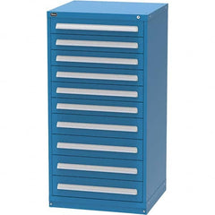 Vidmar - 10 Drawer Bright Blue Steel Modular Storage Cabinet - USA Tool & Supply