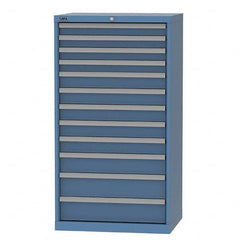 LISTA - 12 Drawer, 124 Compartment Bright Blue Steel Modular Storage Cabinet - USA Tool & Supply