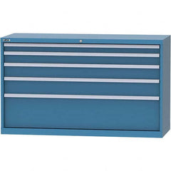 LISTA - 5 Drawer, 84 Compartment Bright Blue Steel Modular Storage Cabinet - USA Tool & Supply