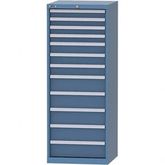 LISTA - 12 Drawer, 84 Compartment Bright Blue Steel Modular Storage Cabinet - USA Tool & Supply