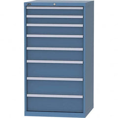 LISTA - 8 Drawer, 45 Compartment Bright Blue Steel Modular Storage Cabinet - USA Tool & Supply