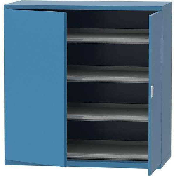 LISTA - 84 Compartment Bright Blue Steel Modular Storage Cabinet - USA Tool & Supply