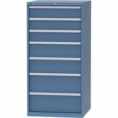 LISTA - 7 Drawer, 45 Compartment Bright Blue Steel Modular Storage Cabinet - USA Tool & Supply