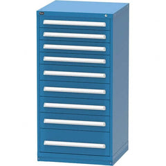 Vidmar - 9 Drawer Bright Blue Steel Modular Storage Cabinet - USA Tool & Supply