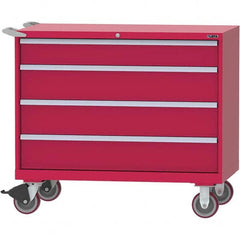 LISTA - 4 Drawer, 99 Compartment Bright Blue Steel Modular Storage Cabinet - USA Tool & Supply