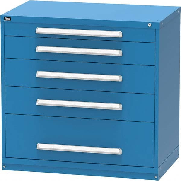 Vidmar - 5 Drawer, 45 Compartment Bright Blue Steel Modular Storage Cabinet - USA Tool & Supply