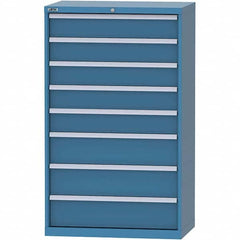LISTA - 8 Drawer, 84 Compartment Bright Blue Steel Modular Storage Cabinet - USA Tool & Supply