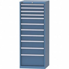 LISTA - 11 Drawer, 84 Compartment Bright Blue Steel Modular Storage Cabinet - USA Tool & Supply