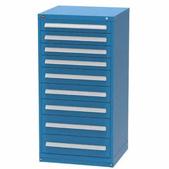 Vidmar - 9 Drawer Bright Blue Steel Modular Storage Cabinet - USA Tool & Supply