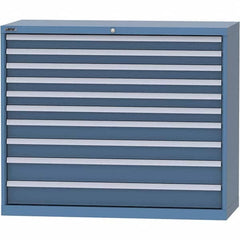 LISTA - 10 Drawer, 99 Compartment Bright Blue Steel Modular Storage Cabinet - USA Tool & Supply