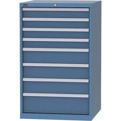 LISTA - 8 Drawer, 45 Compartment Bright Blue Steel Modular Storage Cabinet - USA Tool & Supply