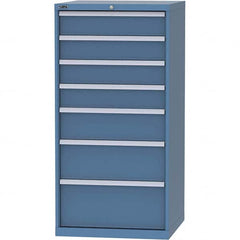 LISTA - 7 Drawer, 45 Compartment Bright Blue Steel Modular Storage Cabinet - USA Tool & Supply
