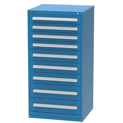 Vidmar - 9 Drawer, 344 Compartment Bright Blue Steel Modular Storage Cabinet - USA Tool & Supply