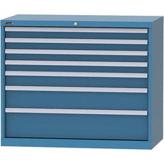 LISTA - 7 Drawer, 84 Compartment Red Steel Modular Storage Cabinet - USA Tool & Supply