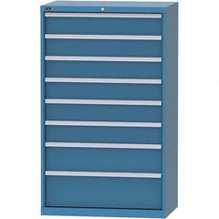 LISTA - 8 Drawer, 84 Compartment Bright Blue Steel Modular Storage Cabinet - USA Tool & Supply