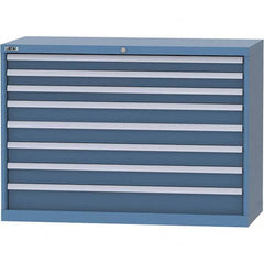 LISTA - 8 Drawer, 99 Compartment Bright Blue Steel Modular Storage Cabinet - USA Tool & Supply