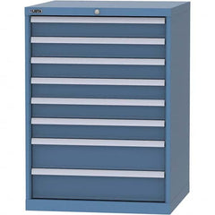 LISTA - 8 Drawer, 45 Compartment Bright Blue Steel Modular Storage Cabinet - USA Tool & Supply