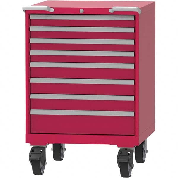 LISTA - 8 Drawer, 45 Compartment Red Steel Modular Storage Cabinet - USA Tool & Supply