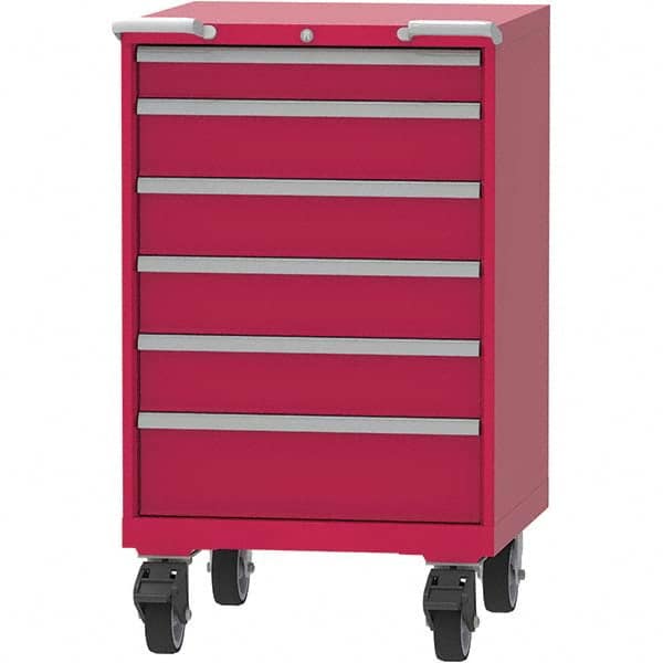 LISTA - 6 Drawer, 45 Compartment Red Steel Modular Storage Cabinet - USA Tool & Supply