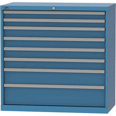 LISTA - 8 Drawer, 84 Compartment Bright Blue Steel Modular Storage Cabinet - USA Tool & Supply