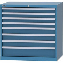 LISTA - 8 Drawer, 84 Compartment Bright Blue Steel Modular Storage Cabinet - USA Tool & Supply
