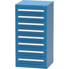 Vidmar - 8 Drawer, 124 Compartment Bright Blue Steel Modular Storage Cabinet - USA Tool & Supply