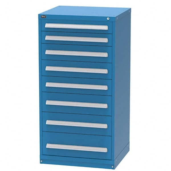 Vidmar - 8 Drawer Bright Blue Steel Modular Storage Cabinet - USA Tool & Supply